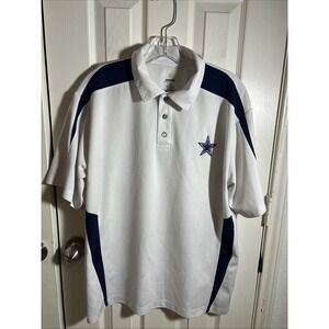 NFL Dallas Cowboys Polo Shirt White/Blue Size M Cowboys Authentic Apparel